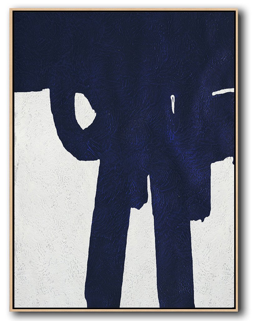 Buy Hand Painted Navy Blue Abstract Painting Online - Painting Gallery Huge